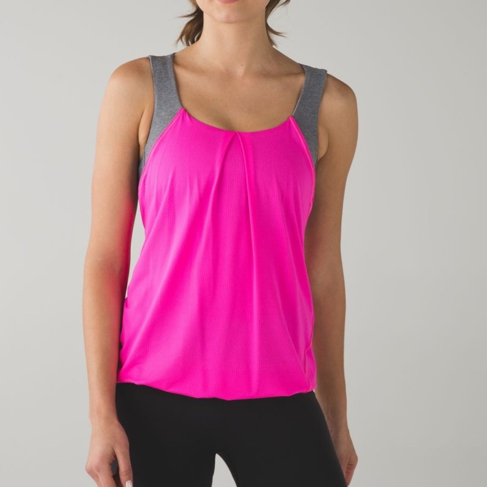 Lululemon Nouveau Limits Tank Raspberry Glo Light EUC Size 4